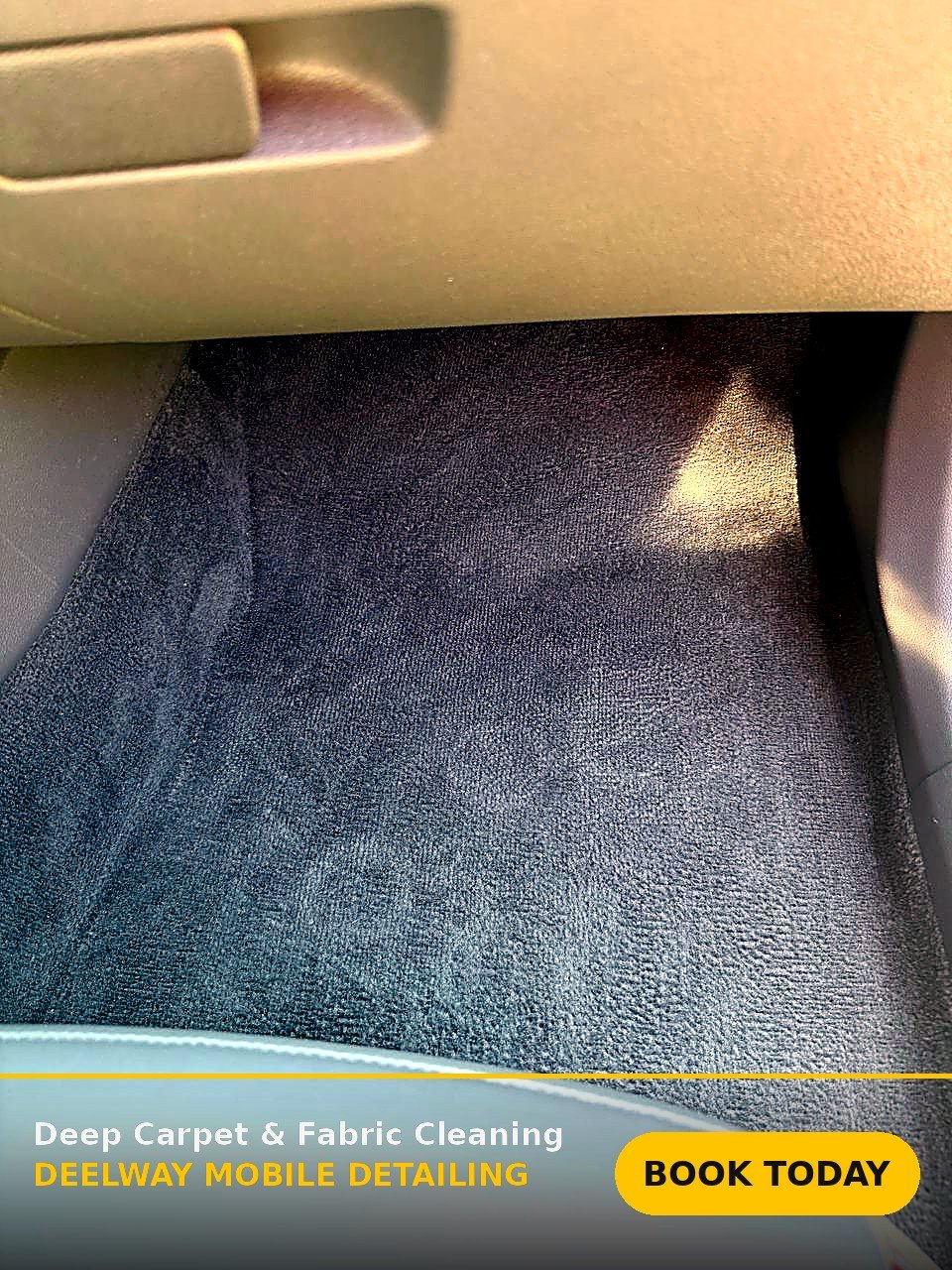 Vehicle carpet cleaned by the Betelmir mobile detailing team