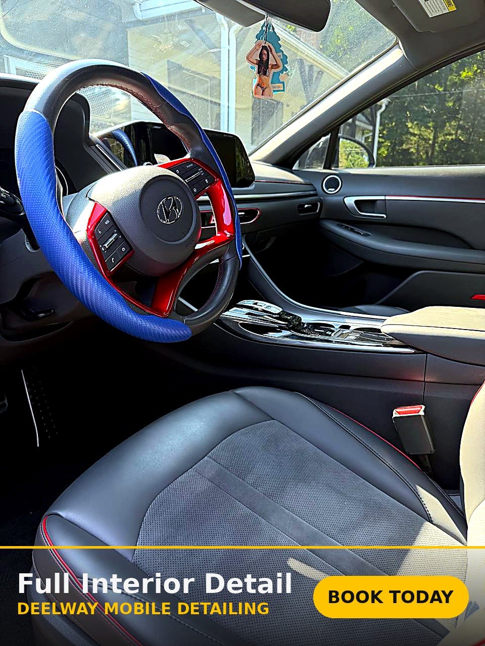 A vehicle dashboard detailed by the Betelmir mobile detailing team