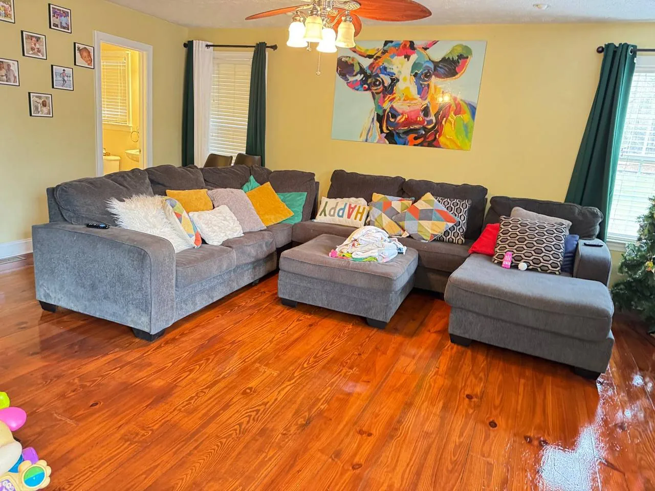 A cleaned living room